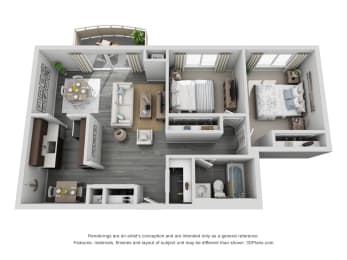 2 Bed Junior Upgraded at 444 Park Apartments, Richmond Heights