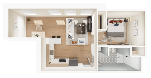  Floor Plan 1 Bed 1 Bath A