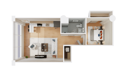 Floor Plan 1 Bed 1 Bath G