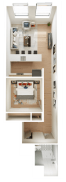  Floor Plan 1 Bed 1 Bath C
