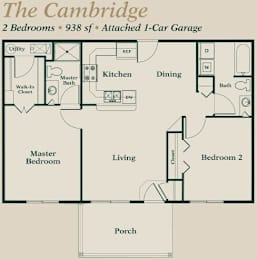 Cambridge Floorplan at Abbie Cove, Canal Winchester, OH