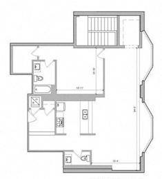 F1-1302_502 Floor Plan at East 4th Street, Cleveland, OH, 44115