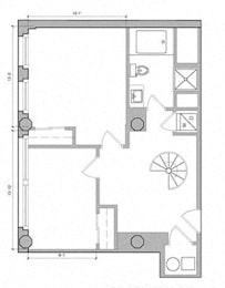 F2-1185_302 Floor Plan at East 4th Street, Ohio, 44115