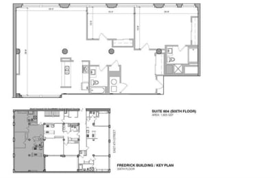 a floor plan of a house with two different elevations