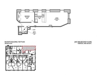 a floor plan of a building with two floors