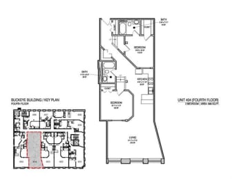 a floor plan of a building with two floors