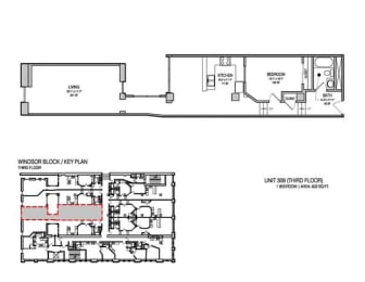 a floor plan and a drawing of a house