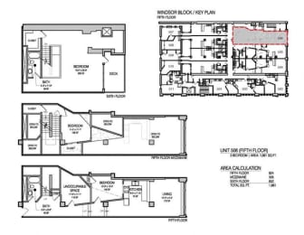 a set of three floor plans of a building