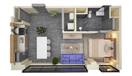 Studio 1 bath C Floorplan at Life At Agora Apartments, Cleveland 44103