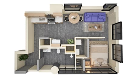 Studio 1 bath D Floorplan at Life At Agora Apartments, Cleveland, Ohio