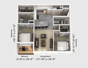 2 bed 2 bath A at The Bend, Lancaster