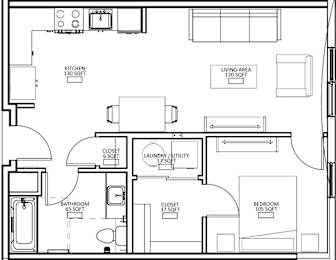 1  Bed 1 Bath D