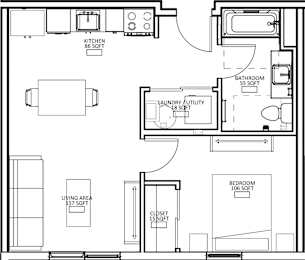 1 Bed 1 Bath K