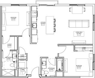 2 Bed 2 Bath M