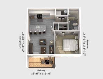 1 bed 1 bath C at The Bend, Lancaster, Ohio