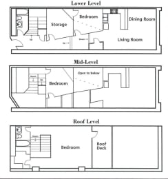 a floor plan of a house with two levels