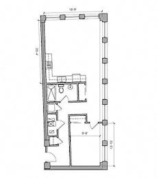 1 Bed 1 Bath 15-S Floor Plan at East 4th Street, Cleveland, 44115