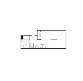 S2 studio floor plan at Vance in San Francisco, CA.