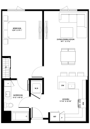 1A-1 One Bedroom Floor Plan with 803 Sq. Ft. at Chandler Apartments in North Hollywood, North Hollywood, CA