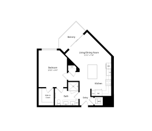 A2 685 sq. ft. Luxury One-Bedroom Apartment at The Marc in Palm Beach Gardens, FL