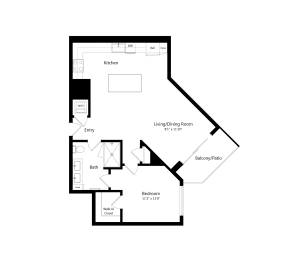 A6 800 sq. ft. Luxury One-Bedroom Apartment at The Marc in Palm Beach Gardens, FL