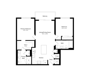 B1 1,045 sq. ft. Luxury Two-Bedroom Apartment at The Marc in Palm Beach Gardens, FL