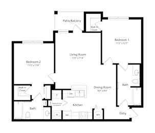 A black and white image of a house floor plan.
