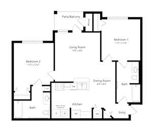 Two Bedroom Apartment in St. Petersburg, FL at Booker Creek
