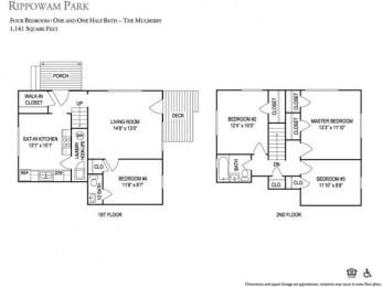 Townhome Floor Plan at Rippowam Park Affordable Apartments in Stamford CT