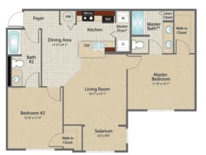Violet Floor Plan at Bennett Creek Apartments in Jacksonville FL