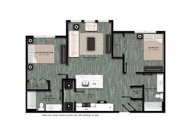 Two Bedroom Floor Plan at La Cima