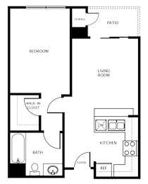 One Bedroom Floor Plan at Hayward Village Senior Apartments in Hayward CA