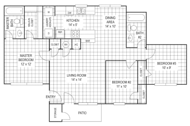 Three Bedroom Affordable Apartment at Mockingbird Lane Plaza Affordable Apartments in Victoria TX