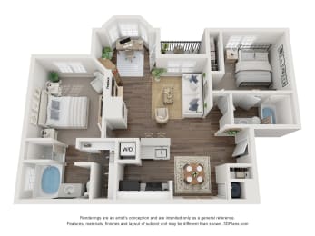 two bedroom floor plan in Lithia Springs, GA