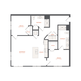 bedroom floor plan | apartments in garland tx | the mille brookhaven apartment homes