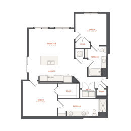 a floor plan of a house at The Maven, Suwanee, GA