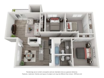 3 bed 2 bath Truckee Floor Plan at 2300 West Apartments, Reno, 89502