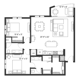 Lux 1285 Floor Plan at SLX Atlanta, Georgia, 30341
