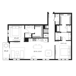 Lux 1480 Floor Plan at SLX Atlanta, Georgia, 30341