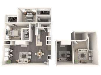 a floor plan of a two bedroom apartment
