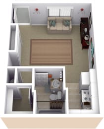 Taos Deluxe 1 Floor Plan at Acacia Gardens, New Mexico, 87111
