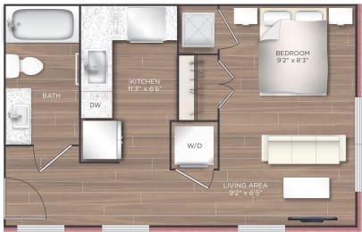 Studio B Floor Plan at 511 Meeting, South Carolina, 29403