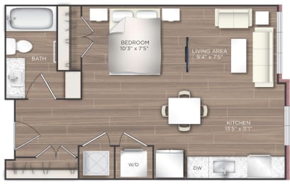 Studio C Floor Plan at 511 Meeting, South Carolina, 29403
