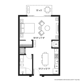 Studio 685 Floor Plan  at SLX Atlanta, Chamblee, GA