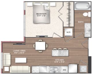 1X Floor Plan at 511 Meeting, Charleston, SC, 29403
