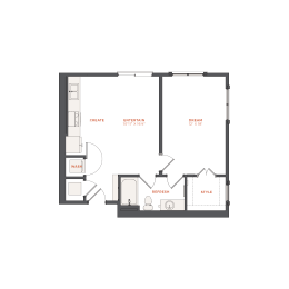 a floor plan of a small house at The Maven, Suwanee, GA