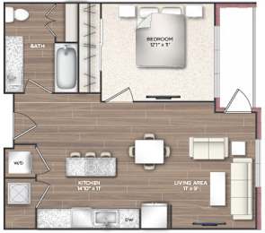 1E Floor Plan at 511 Meeting, South Carolina, 29403