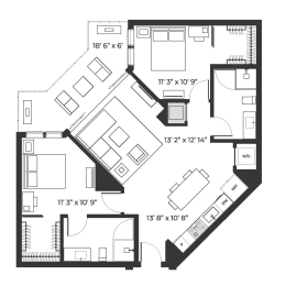 Lux 1080 Floor Plan at SLX Atlanta, Georgia, 30341