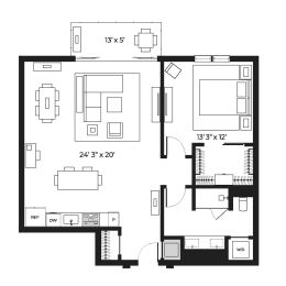Lux 1050 Floor Plan at SLX Atlanta, Georgia, 30341