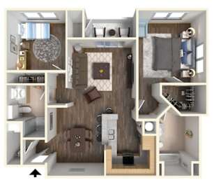 a floor plan of a two bedroom apartment